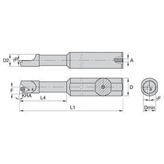 FSBI250625755R WG STEEL BORING BAR STEPPED - Exact Industrial Supply
