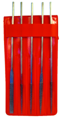 5 Pc. 3" Diamond Lgth - 5-1/2" OAL - Med Grit - CBN Needle File Set - USA Tool & Supply