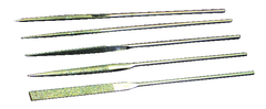 10 Pc. 3" Diamond Length - 5-1/2" OAL - Med Grit - Diamond Needle File Set - USA Tool & Supply