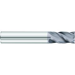 1/2 x 1/2 x 3/4 x 4 OAL .030 C/R 4 Flute Necked Carbide End Mill - Round Shank-AlCrN Coated - USA Tool & Supply
