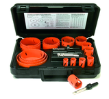 9 Pc. Bi-Metal Electricians and Plumbers Hole Saw Kit - USA Tool & Supply