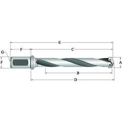 24005H-075F Flanged T-A® Spade Blade Holder - Helical Flute- Series 0.5 - USA Tool & Supply