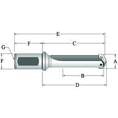 29020S-32FM Flanged T-A® Spade Blade Holder - Straight Flute- Series 2 - USA Tool & Supply