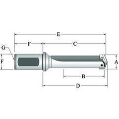 220Y0S-20FM Flanged T-A® Spade Blade Holder - Straight Flute- Series Y - USA Tool & Supply