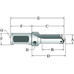 21015S-25FM Flanged T-A® Spade Blade Holder - Straight Flute- Series 1.5 - USA Tool & Supply