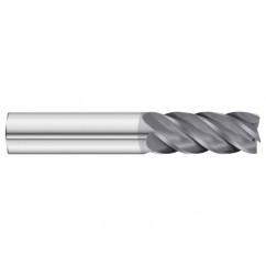 1/2 x 1/2 x 1-1/4 x 3 OAL .030 C/R 5 Flute Carbide End Mill - Round Shank-AlCrN Coated - USA Tool & Supply