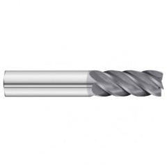 1/4 x 1/4 x 3/8 x 2 OAL Square 5 Flute Carbide End Mill - Round Shank-AlCrN Coated - USA Tool & Supply