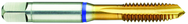 43359 2B 4-Flute PM Cobalt Blue Ring Spiral Point Plug Tap-TiN - USA Tool & Supply