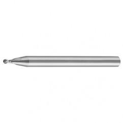 .9mm Dia. - 38mm OAL - AlTiN-CBD - 30°-Center Cut-Mini Ball Nose HP EM - 2 FL - USA Tool & Supply