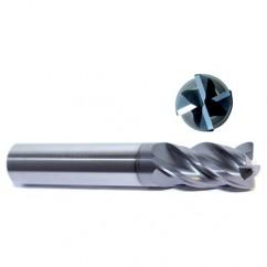 1/2" Dia. - 1" LOC - 3" OAL - .030 Radius 4 FL Carbide S/E HP End Mill-AlTiN - USA Tool & Supply