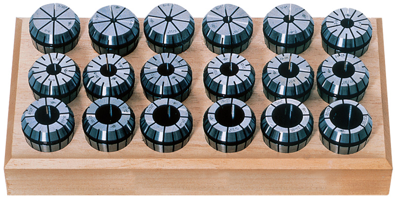 10 Pc. Collet Set - .5mm- 10mm ER16 Style - Round Opening - USA Tool & Supply