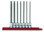 7PC SAE LONG BALL HEX BIT SKT SET - USA Tool & Supply