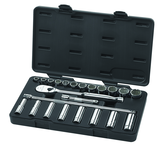 23PC 1/2" DR SAE SKT SET STD/DEEP - USA Tool & Supply