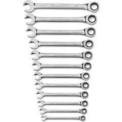 12PC OPEN END RATCHETING WRENCH SET - USA Tool & Supply