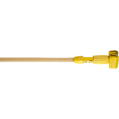 Gripper - Clamp Style Handle - Should be used with 1″ headband mops - Plastic Yellow Head, Hardwood Handle - USA Tool & Supply