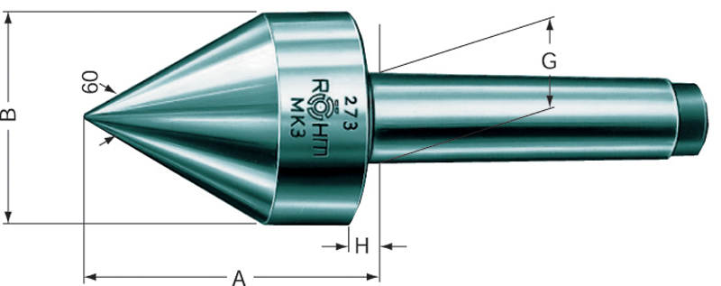 5MT HD 60° Pipe Nose - Live Center - USA Tool & Supply