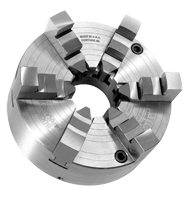 Ajust-Tru+ Universal Chuck - 4" Plain Mount; 6-Jaw; Solid Jaw - USA Tool & Supply