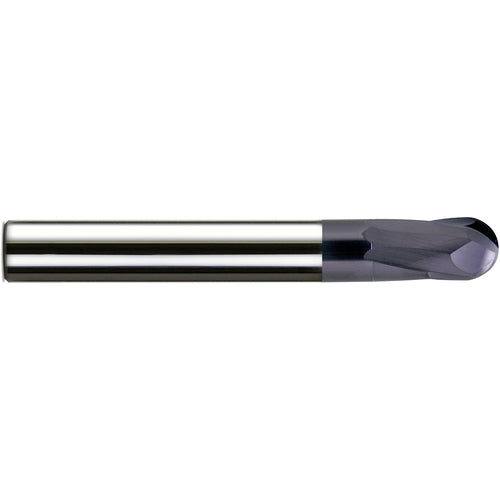 1/2″ Dia. × 1/2″ Shank × 1″ DOC × 4 OAL, Carbide nACo, 2 Flute, Ballnose End Mill - Exact Industrial Supply