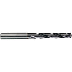 4.65 mm Dia. × 6 mm Shank × 36 mm Flute Length × 74 mm OAL, 5xD, TiAlN, 2xD Flute, Coolant Thru, H6 Solid Carbide Drill - Exact Industrial Supply