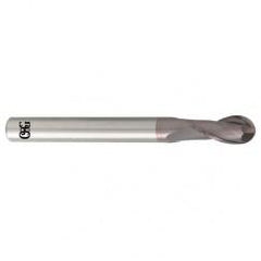 1.6mm Dia. - 50mm OAL - Carbide - Ball End HP End Mill-2 FL - USA Tool & Supply