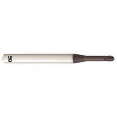 6mm Dia. - 90mm OAL - Carbide - Ball End HP End Mill-2 FL - USA Tool & Supply