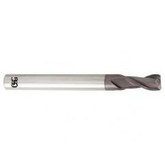 1/2 Dia. x 3 Overall Length 2-Flute .030 C/R Solid Carbide SE End Mill-Round Shank-Center Cutting-TiALN - USA Tool & Supply