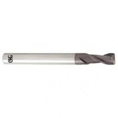 12mm Dia. x 110mm Overall Length 2-Flute 0.5mm C/R Solid Carbide SE End Mill-Round Shank-Center Cutting-TiALN - USA Tool & Supply