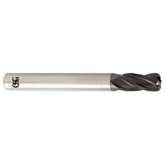 ‎1″ Dia. × 1″ Shank × 1-1/2″ DOC × 4″ OAL, Carbide, TiAlN, 4 Flute, Corner Radius, Solid End Mill - USA Tool & Supply