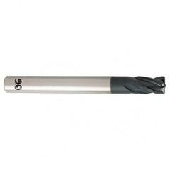 12mm Dia. x 110mm Overall Length 4-Flute 1mm C/R Solid Carbide SE End Mill-Round Shank-Center Cutting-TiALN - USA Tool & Supply