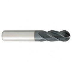 3.5mm Dia. - 51mm OAL - Carbide - Ball End HP End Mill-4 FL - USA Tool & Supply