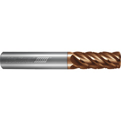 ‎5 Flute - Feed Mill - 0.2500″ (1/4) Cutter DIA × 0.2500″ (1/4) Shank DIA × 0.3750″ (3/8) LOC × 2.0000″ (2) OAL  - TPLUS Coated