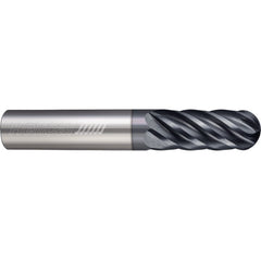 ‎6 Flute - Ball - 0.2500″ (1/4) Cutter DIA × 0.2500″ (1/4) Shank DIA × 0.1250″ (1/8) Radius × 0.5000″ (1/2) LOC × 2.5000″ (2-1/2) OAL  - APLUS Coated