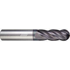 ‎4 Flute - Ball - 6.000 mm Cutter DIA × 6.000 mm Shank DIA × 3.000 mm Radius × 12.000 mm LOC × 63.000 mm OAL  - APLUS Coated