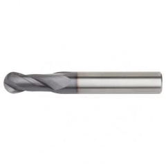 1/4x1/4x3/4x2-1/2 Ball Nose 2FL Carbide End Mill-Round Shank-TiAlN - USA Tool & Supply