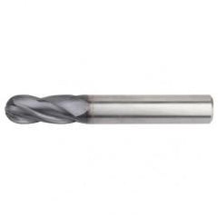 7/32x1/4x5/8x2-1/2 Ball Nose 4FL Carbide End Mill-Round Shank-TiAlN - USA Tool & Supply