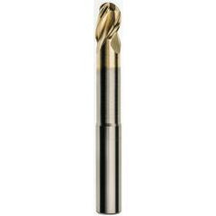 3/16 x 3/16 x 1/4 x 3 w/1 Reach Ball Nose 3 Flute Carbide M223N Streaker End Mill-ZrN - USA Tool & Supply