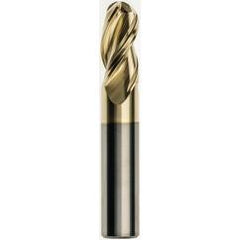 10 x 10 x 25 x 72mm Ball Nose 3 Flute Carbide M223 Streaker End Mill-ZrN - USA Tool & Supply