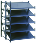 50 x 50 x 78" - Welded Frame Double Straight/Tilt Shelving Add-On Unit (Gray) - USA Tool & Supply