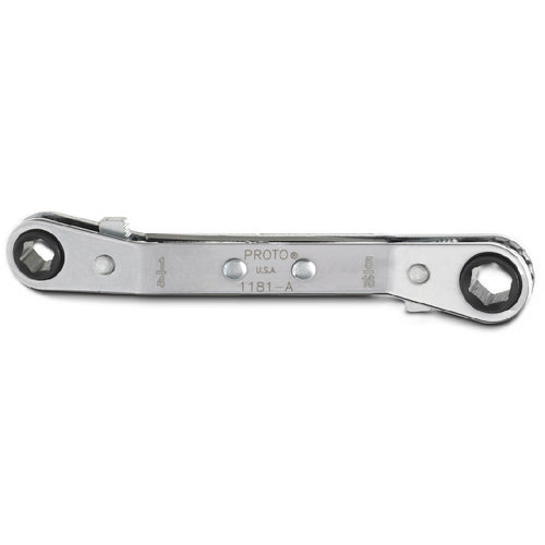 ‎Proto Offset Double Box Reversible Ratcheting Wrench 1/4″ × 5/16″ - 6 Point - USA Tool & Supply