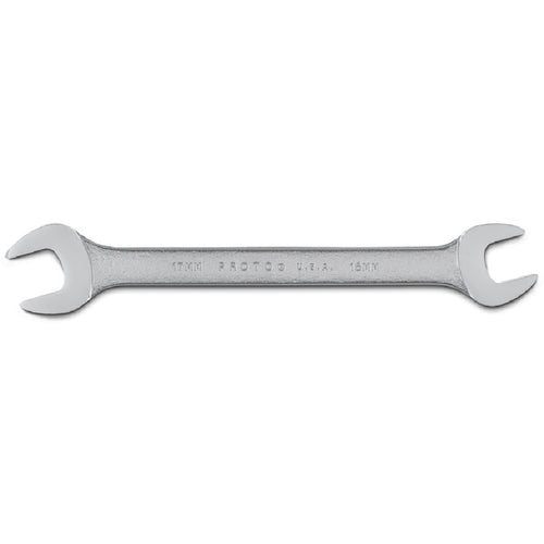 Proto Satin Open-End Wrench - 16 mm × 17 mm - USA Tool & Supply