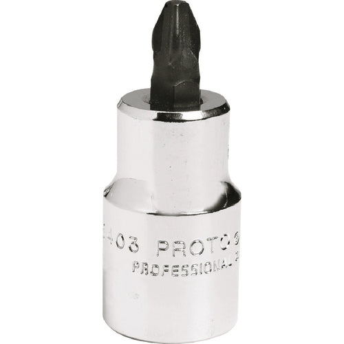 Proto 1/2″ Drive Phillips Screwdriver Bit Socket - # 3 - USA Tool & Supply