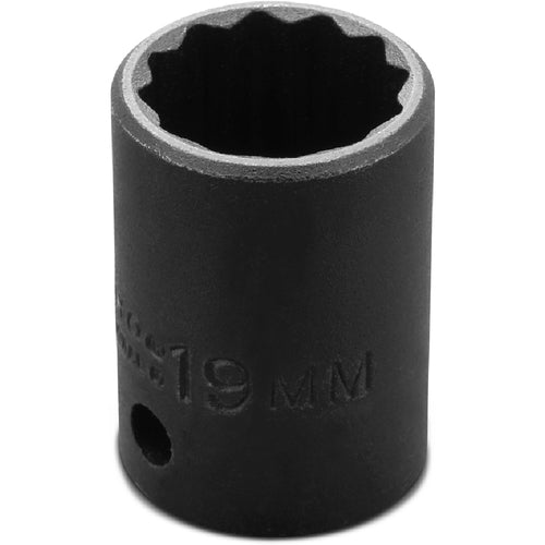 ‎Proto 1/2″ Drive Thin Wall Impact Socket 19 mm - 12 Point - USA Tool & Supply