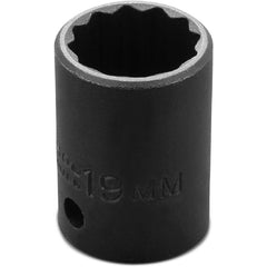 ‎Proto 1/2″ Drive Thin Wall Impact Socket 19 mm - 12 Point - USA Tool & Supply