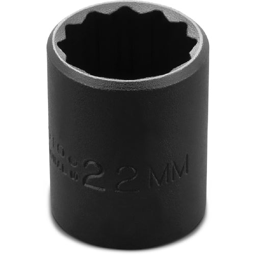 ‎Proto 1/2″ Drive Thin Wall Impact Socket 22 mm - 12 Point - USA Tool & Supply