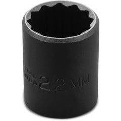 ‎Proto 1/2″ Drive Thin Wall Impact Socket 22 mm - 12 Point - USA Tool & Supply