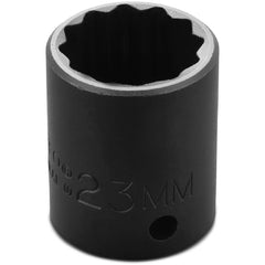 ‎Proto 1/2″ Drive Thin Wall Impact Socket 23 mm - 12 Point - USA Tool & Supply