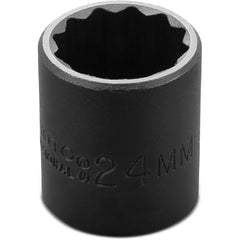 ‎Proto 1/2″ Drive Thin Wall Impact Socket 24 mm - 12 Point - USA Tool & Supply