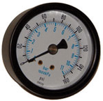 1/4 NPT Back Air Gauge 160 PSI - USA Tool & Supply