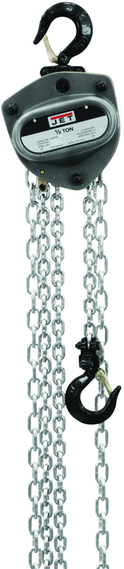 L-100-50WO-30, 1/2 Ton Hand Chain Hoist with 30' Lift & Overload Protection - USA Tool & Supply