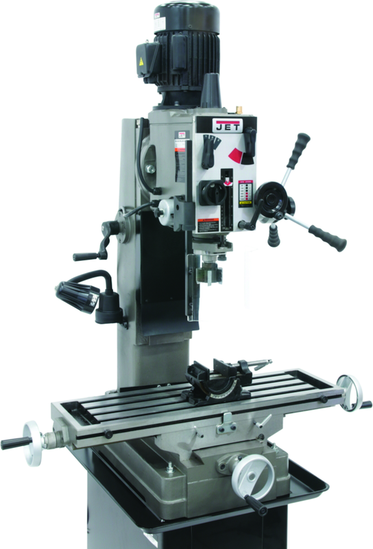 JMD-45GH Geared Head Square Column Mill Drill with Newall DP700 2-Axis DRO & X-Powerfeed - USA Tool & Supply